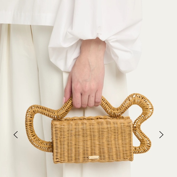 cult gaia Handbags - cult gaia Elsa Rattan Clutch NWT